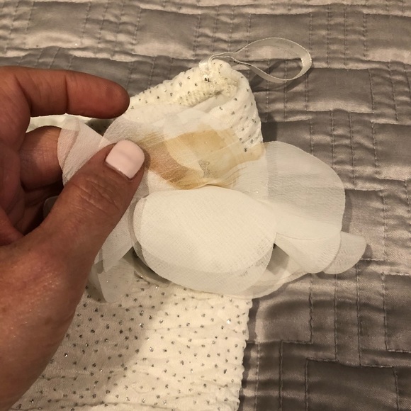 WHITE SPARKLY FLOWER DRESS - Picture 6 of 6